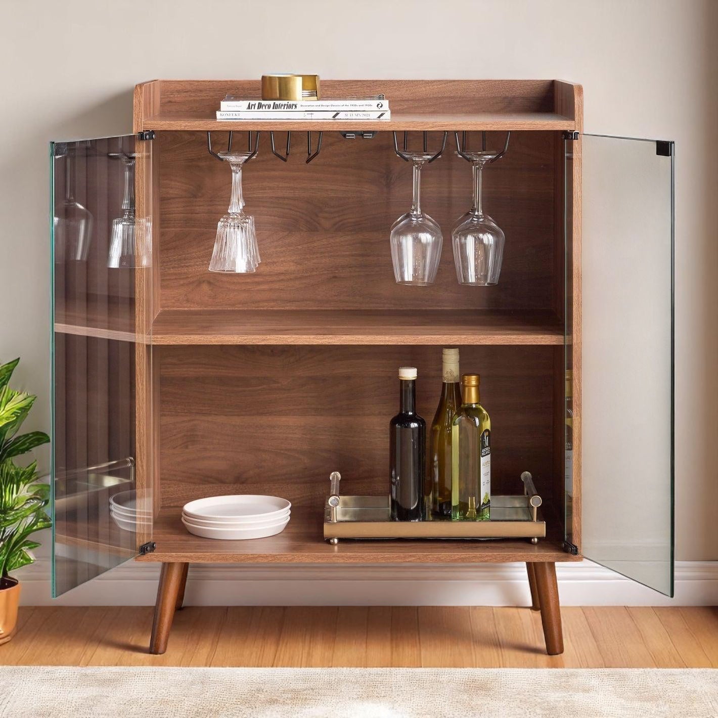 Gilded Goblet Board Bar Cabinet