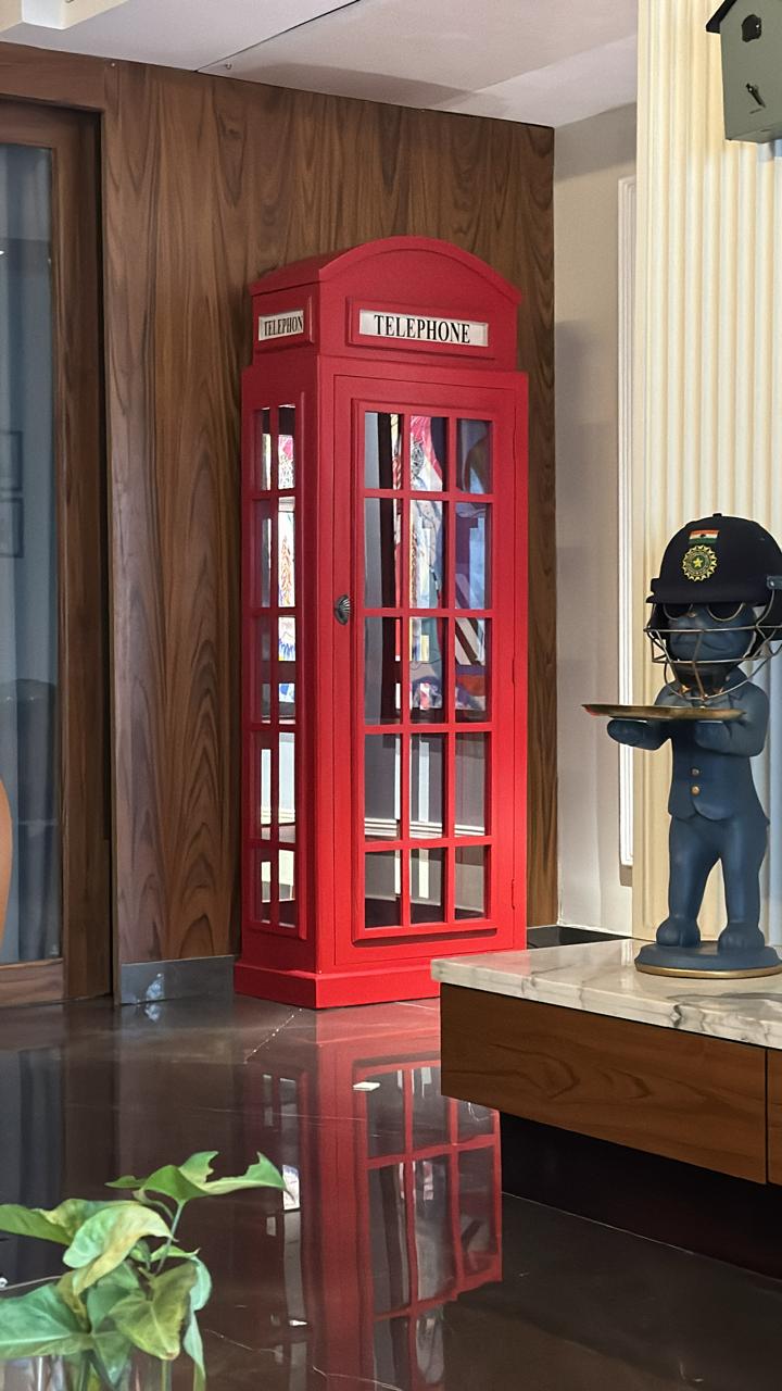 Handcrafted Iconic Telephone Booth Cabinet