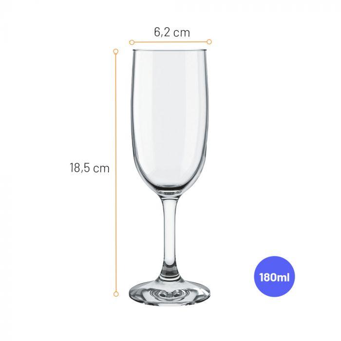 Barone Champagne Glass - 190ml (6 pcs) - Happyware Home Pvt Ltd