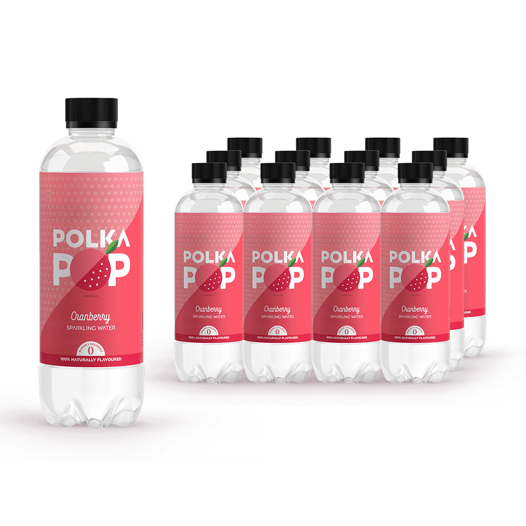 Cranberry POLKA POP Sparkling Water | Pack of 4, 12 & 24 - Happyware Home Pvt Ltd