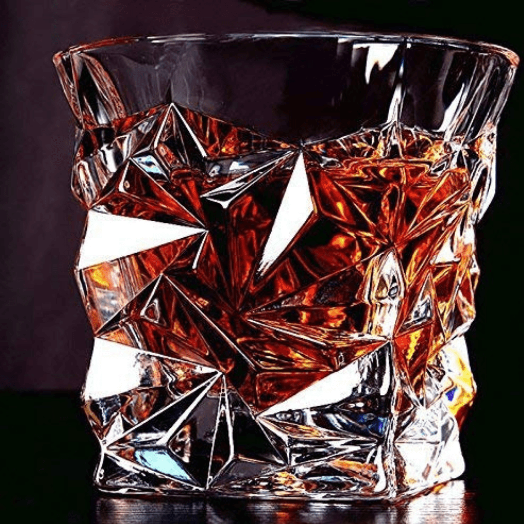 Diamond Crystal Clear Whiskey Glass 300ml (6 pieces) - Happyware Home Pvt Ltd