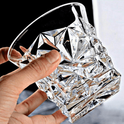 Diamond Crystal Clear Whiskey Glass 300ml (6 pieces) - Happyware Home Pvt Ltd