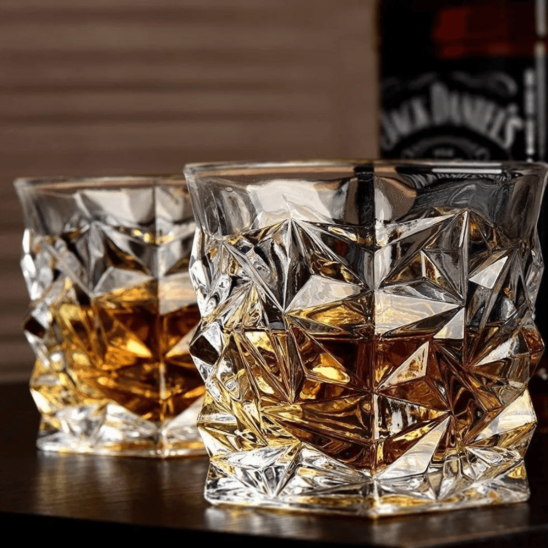 Diamond Crystal Clear Whiskey Glass 300ml (6 pieces) - Happyware Home Pvt Ltd