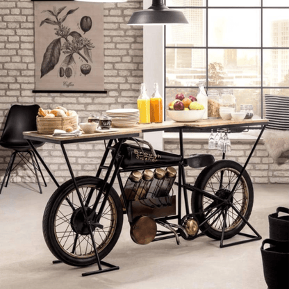 Handcrafted Bike Bar Counter - Happyware Home Pvt Ltd
