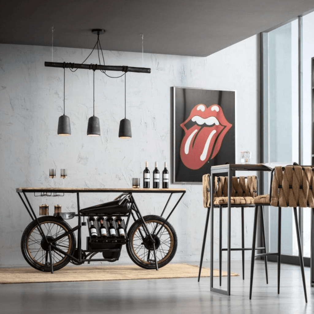 Handcrafted Bike Bar Counter - Happyware Home Pvt Ltd