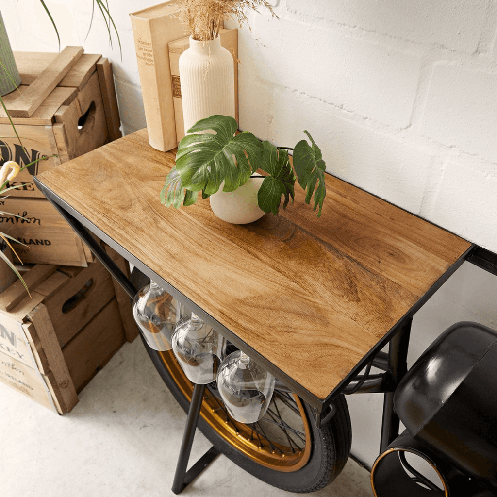 Handcrafted Bike Bar Counter - Happyware Home Pvt Ltd