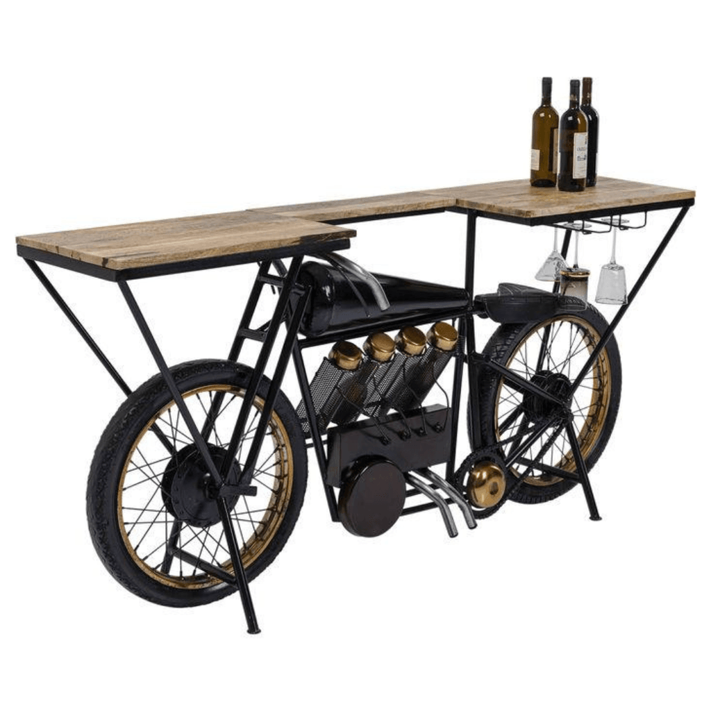 Handcrafted Bike Bar Counter - Happyware Home Pvt Ltd