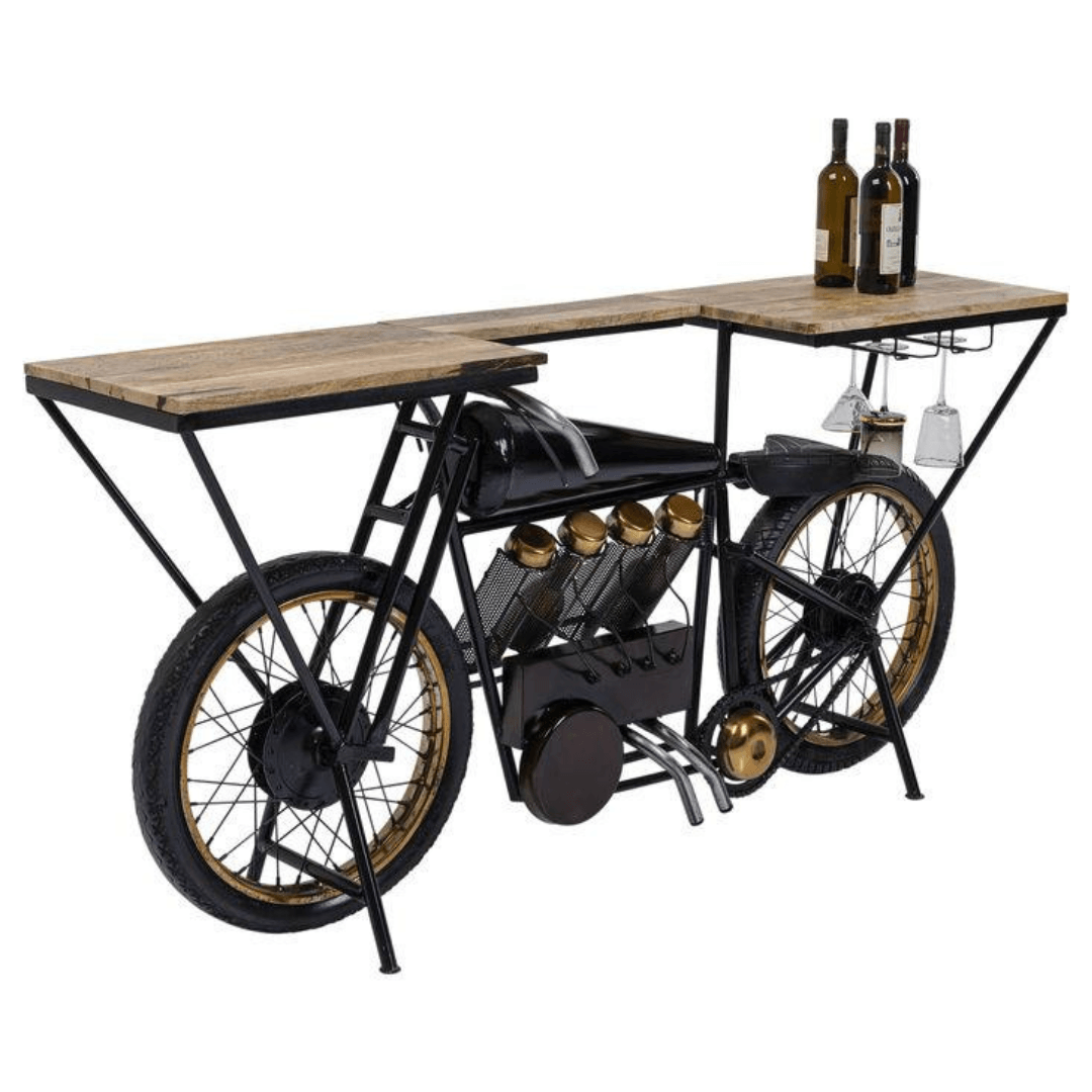 Handcrafted Bike Bar Counter - Happyware Home Pvt Ltd