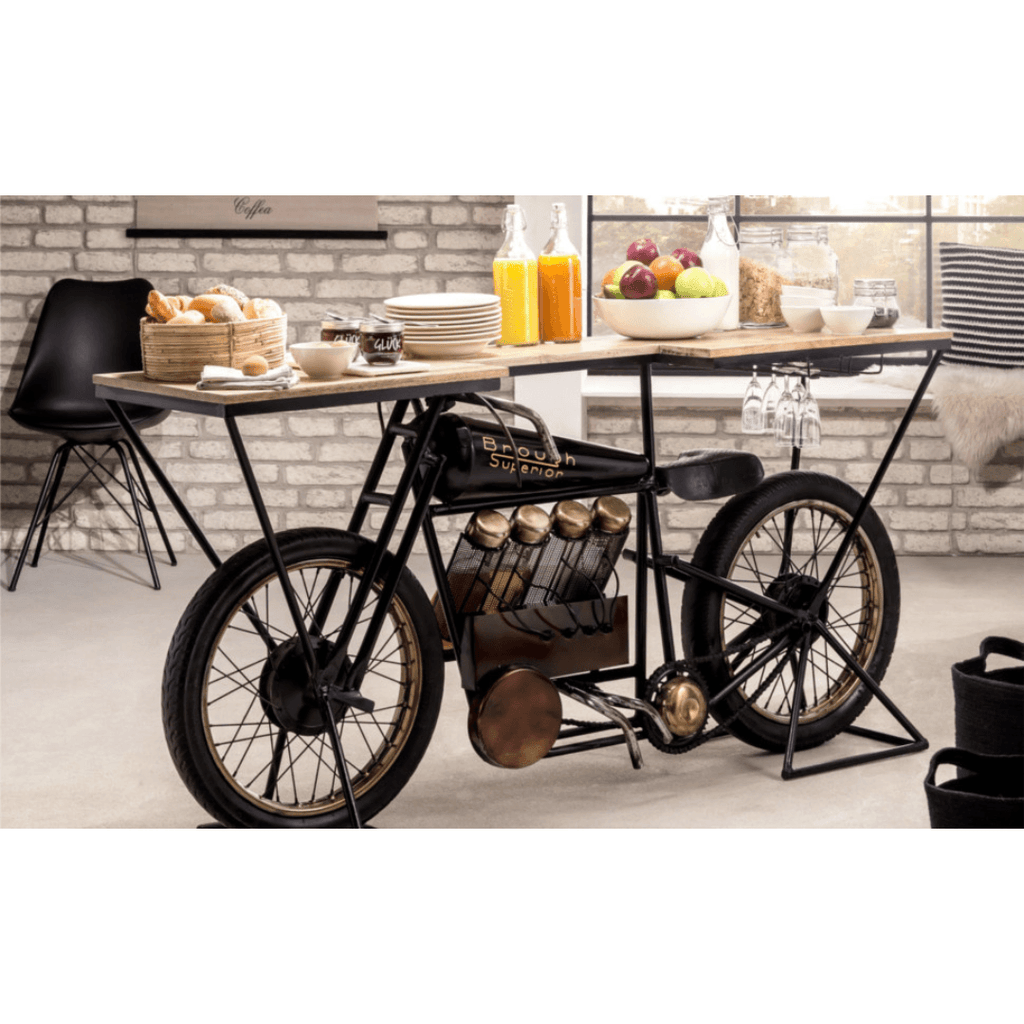 Handcrafted Bike Bar Counter - Happyware Home Pvt Ltd