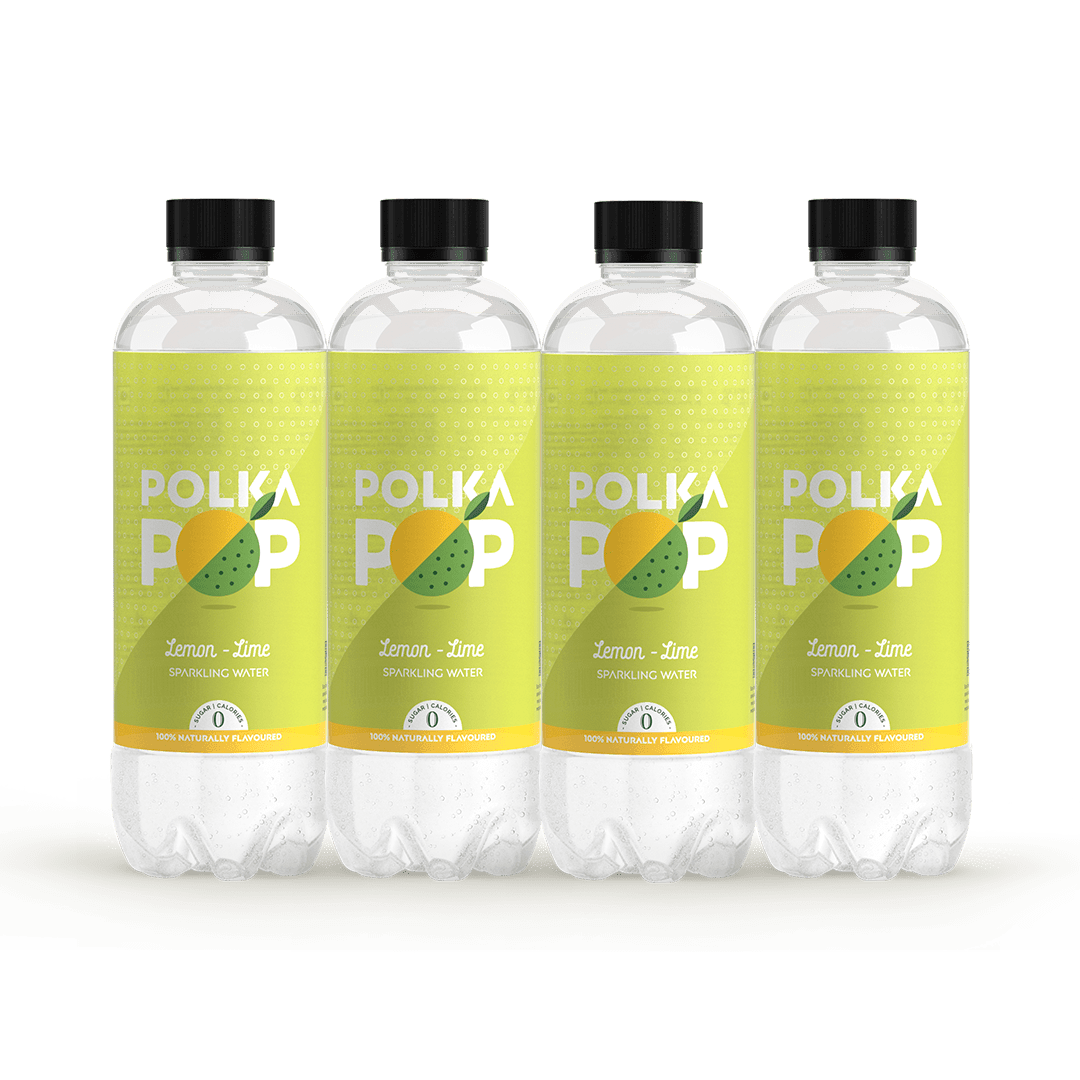 Lemon-Lime POLKA POP Sparkling Water | Pack of 4, 12 & 24 - Happyware Home Pvt Ltd