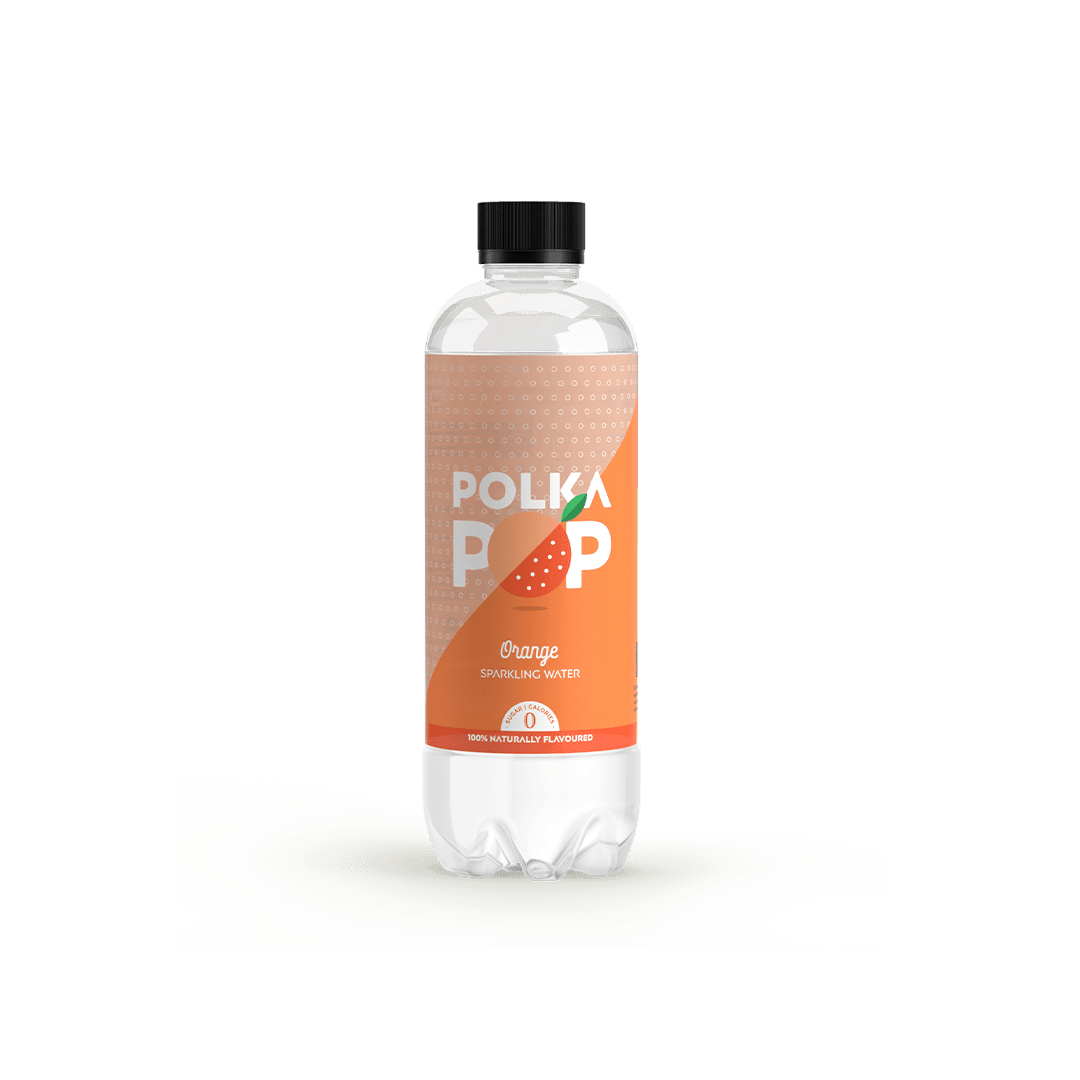 Orange POLKA POP Sparkling Water | Pack of 4, 12 & 24 - Happyware Home Pvt Ltd