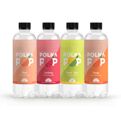 POLKA POP flavoured Sparkling Water Sampler Pack| Pack of 4 - Happyware Home Pvt Ltd