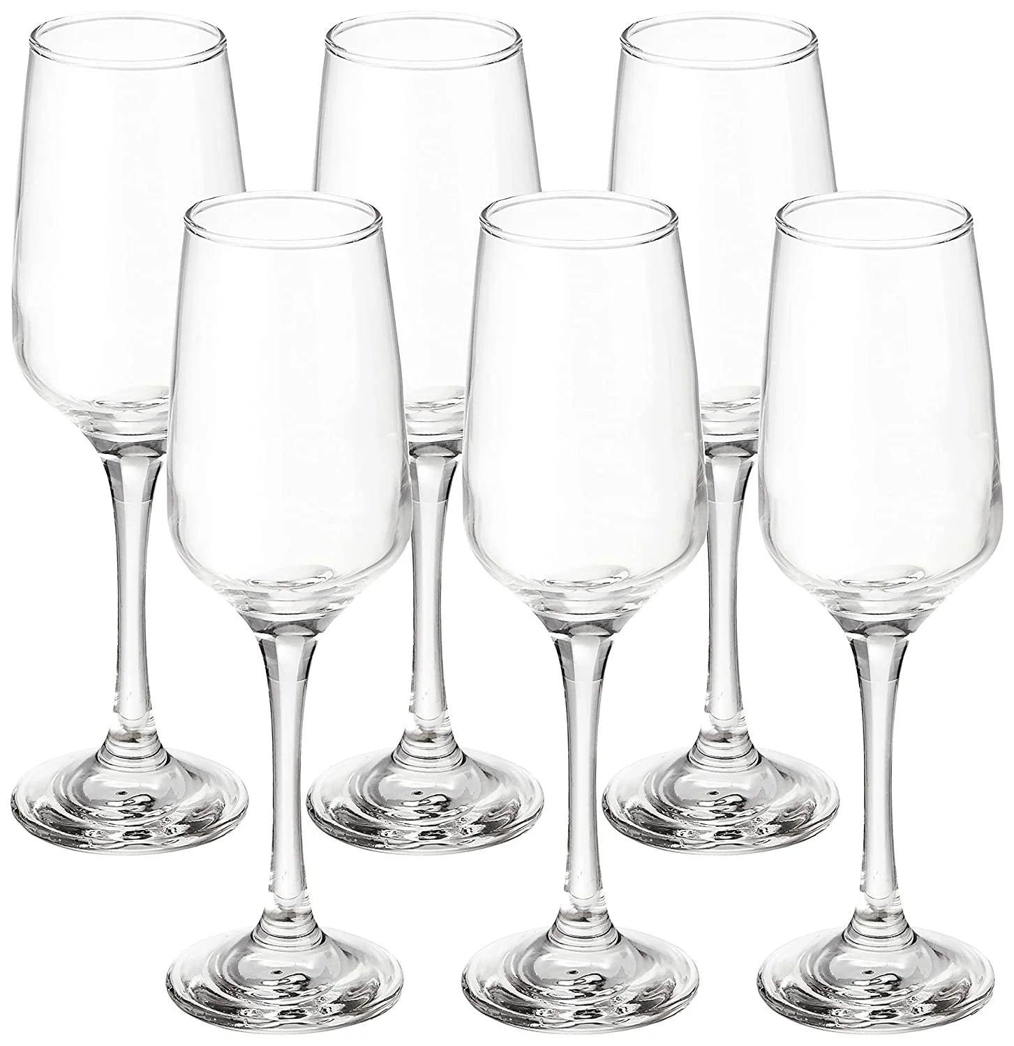 Uniglass Champagne Flute Glass (king) - 220ml - 6 pcs - Happyware Home Pvt Ltd
