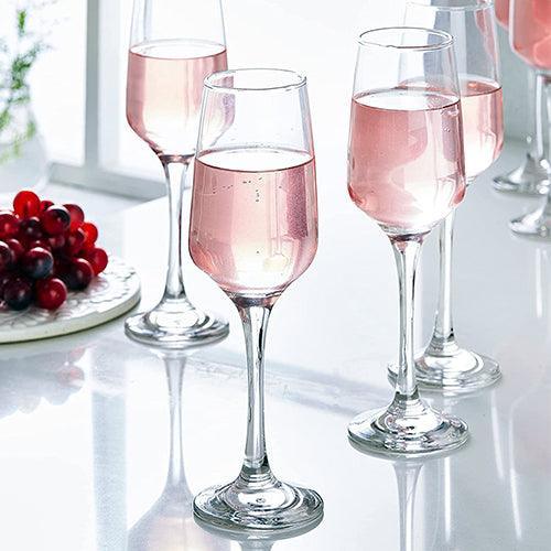 Uniglass King Champagne Flutes Glass Set, 229ml, Set of 6, Clear | Champagne Flute