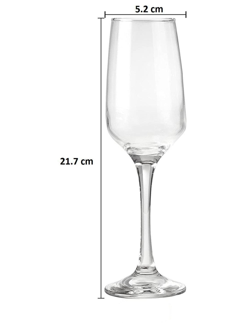 Uniglass King Champagne Flutes Glass Set, 229ml, Set of 6, Clear | Champagne Flute
