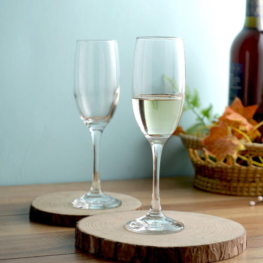 Uniglass Superior Champagne Flutes Glass - 185ml (Set of 6) - Happyware Home Pvt Ltd