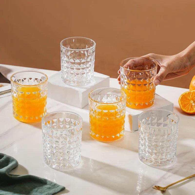 Whiskey Cut Clear Glass 320ml - 6pcs - Happyware Home Pvt Ltd